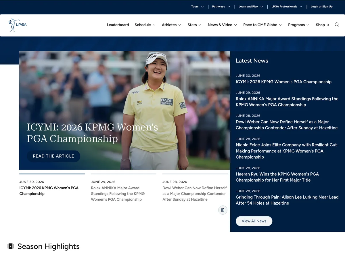 lpga.com — Sports site on the Ezoic network
