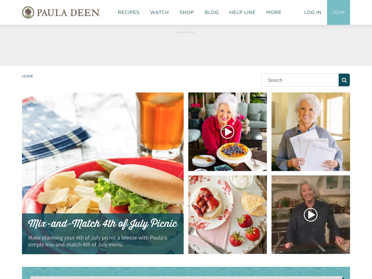 pauladeen.com — Food site on the Ezoic network